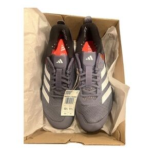 adidas Gray Athletic Sneakers with White Stripes